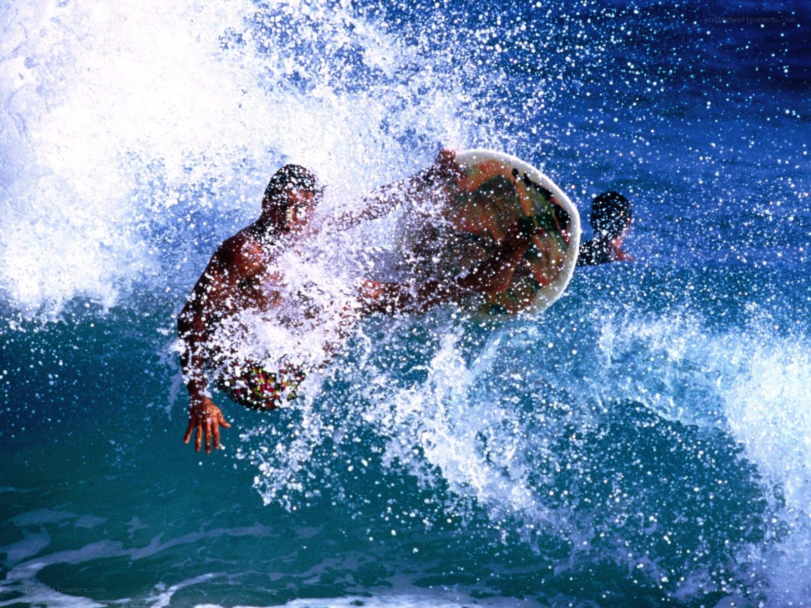 Surfer riding a wave