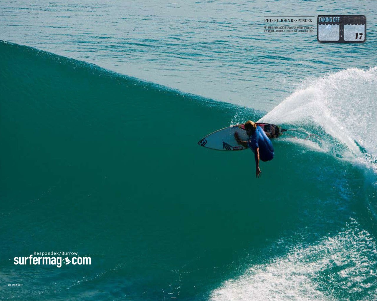 Surfer riding a wave