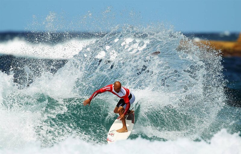 Surfer riding a wave
