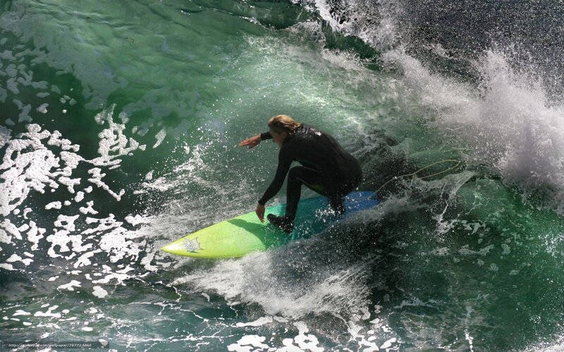 Surfer riding a wave