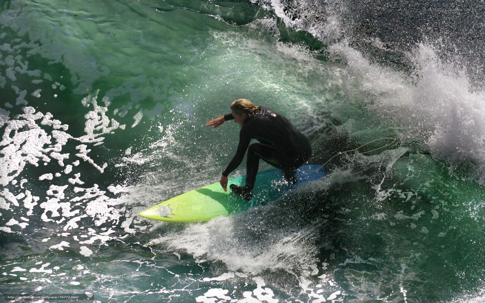 Surfer riding a wave