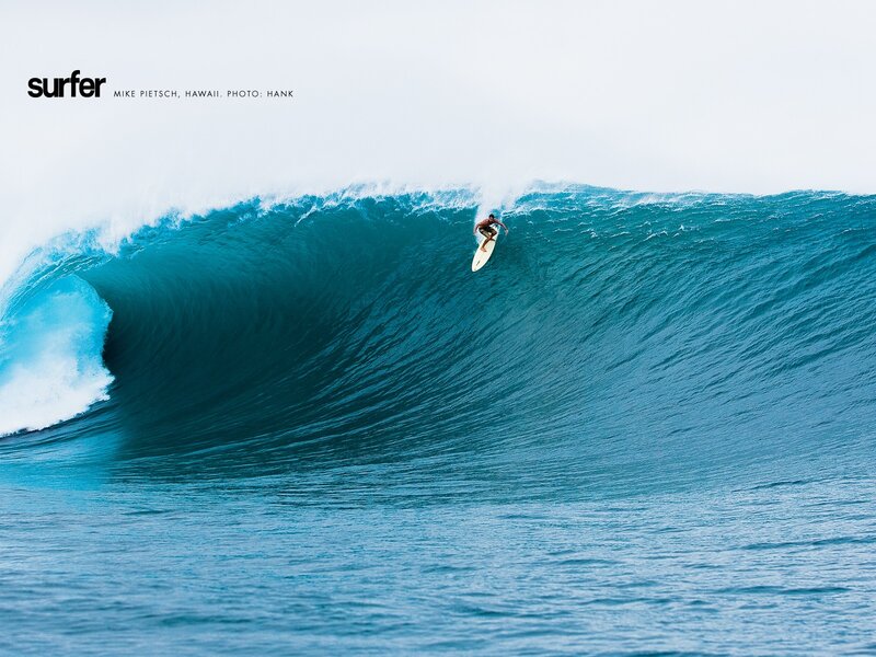 Surfer Riding Wave — Blue, Dramatic, Photograph, Surfboard