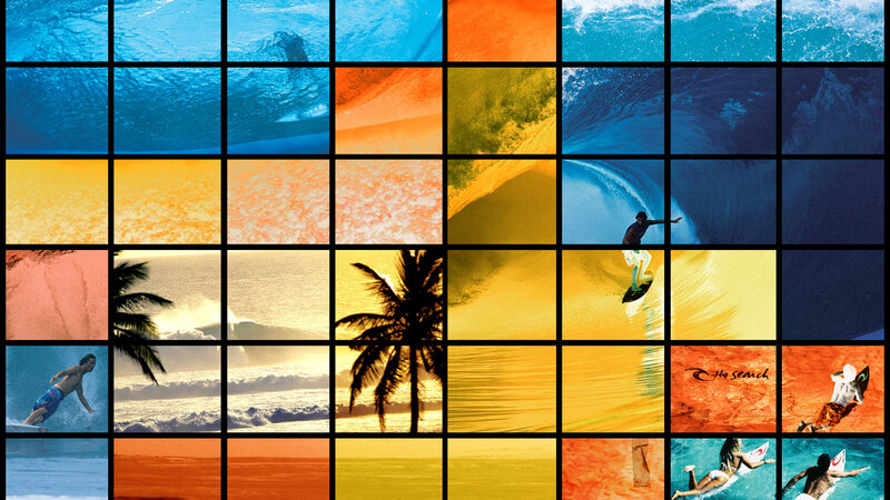 Surfer Riding Wave — Blue, Dynamic, Sunset