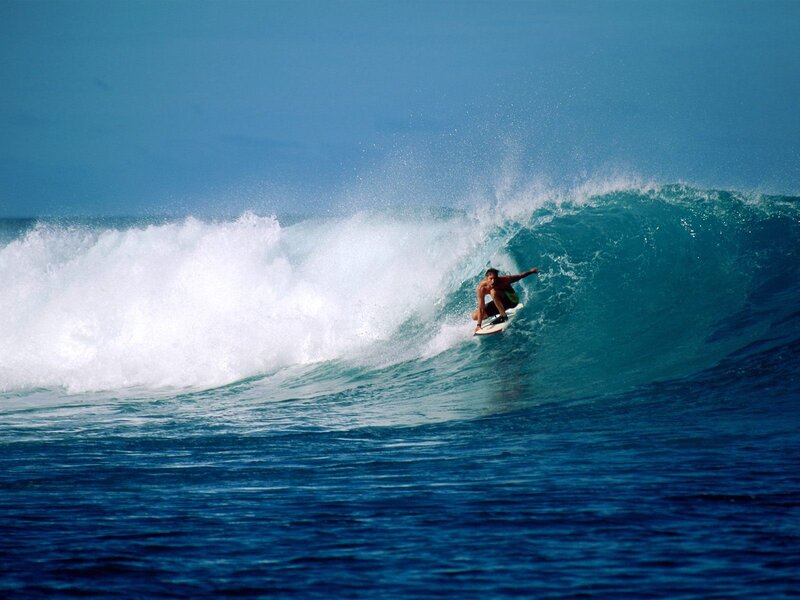 Surfer Riding Wave — Sky