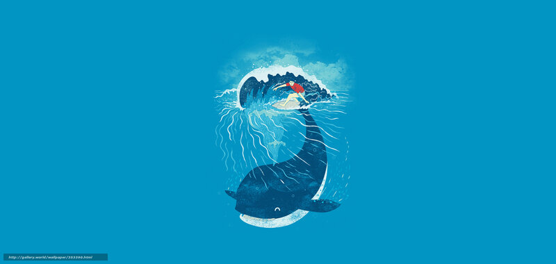 Surfer riding whale wave