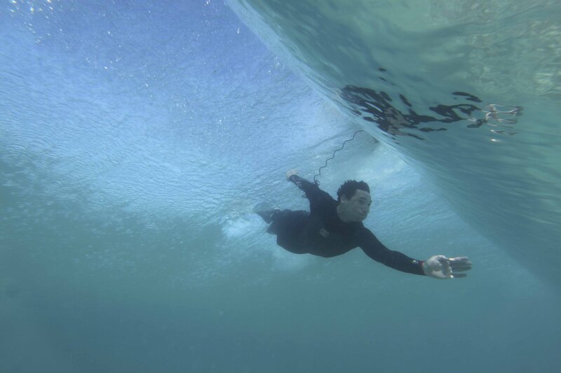Surfer Underwater — Blue, Calm