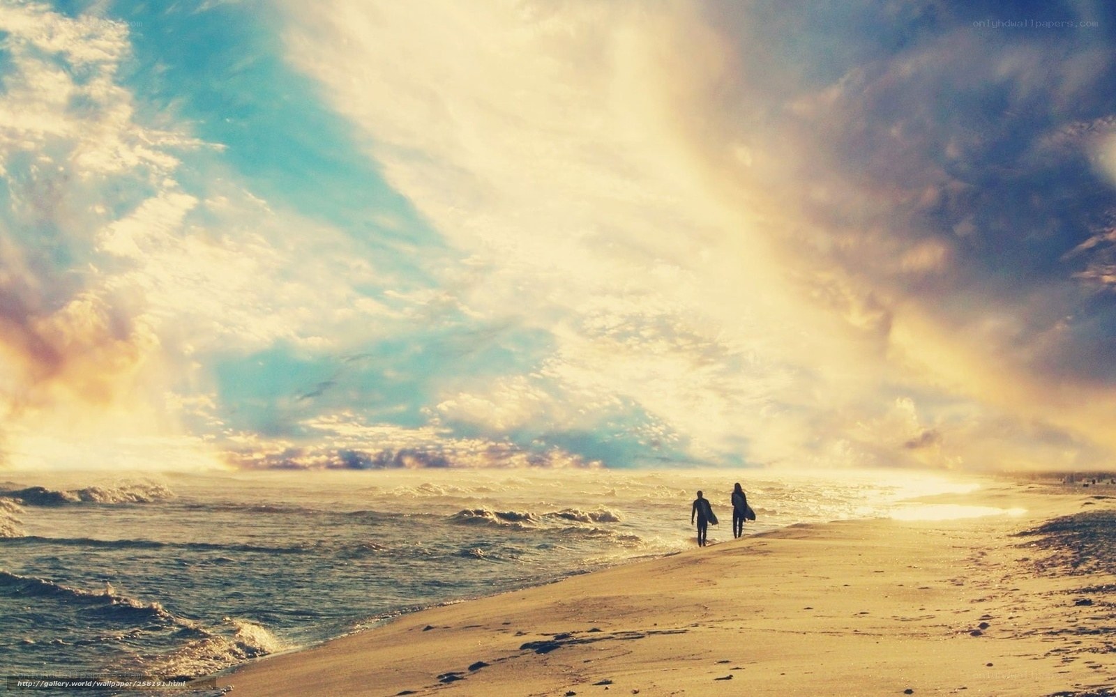 surfers at sunset on the beach