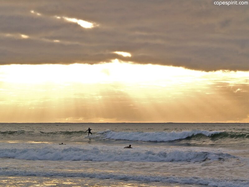 Surfers at Sunset — Yellow