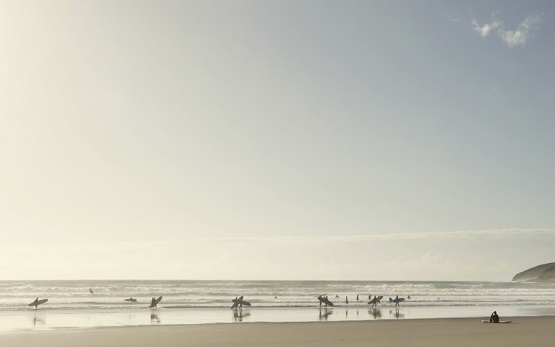 Surfers at the beach