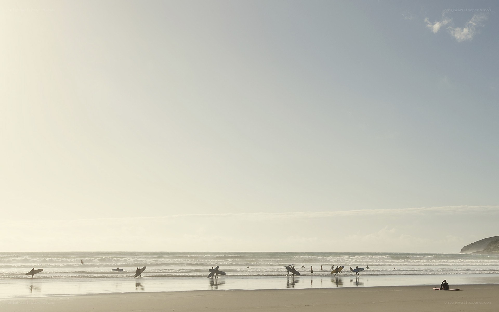 Surfers at the beach