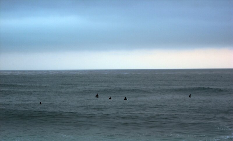 Surfers in Ocean — Blue, Calm