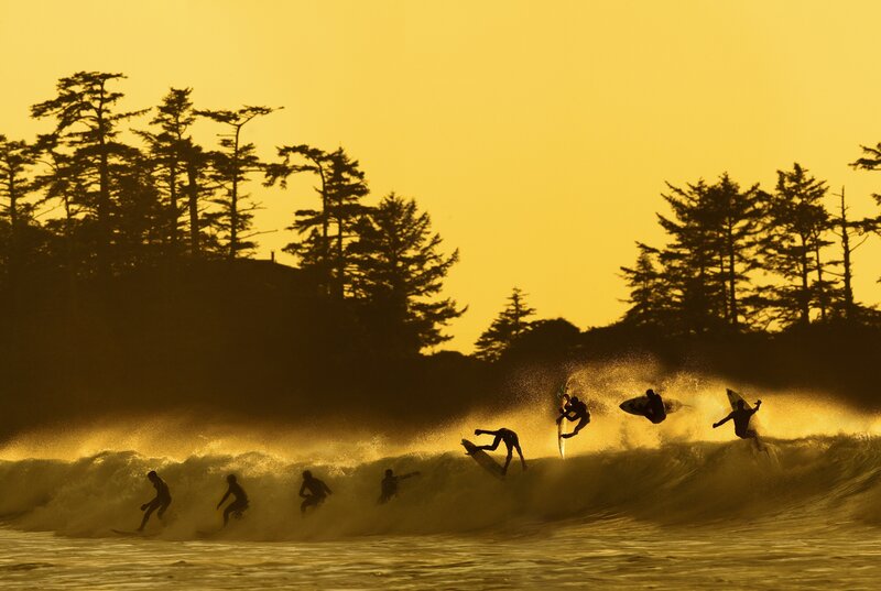 Surfers on a Wave — Yellow