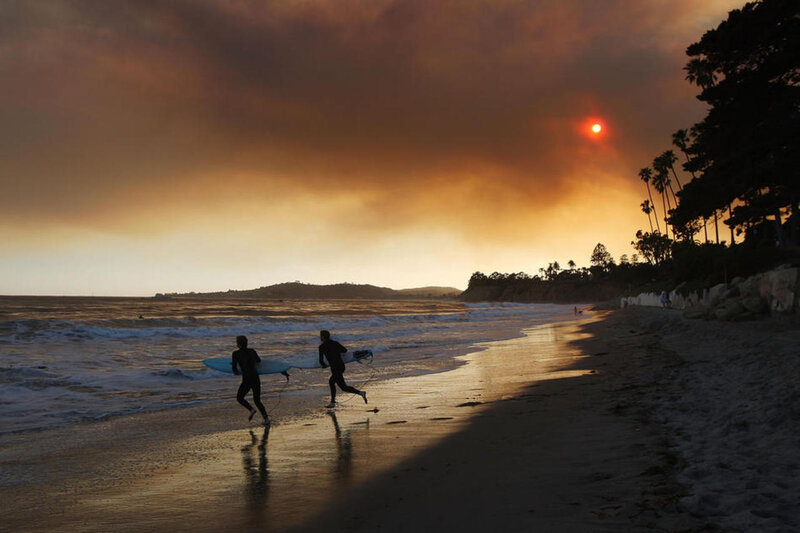 Surfers on Beach — Orange