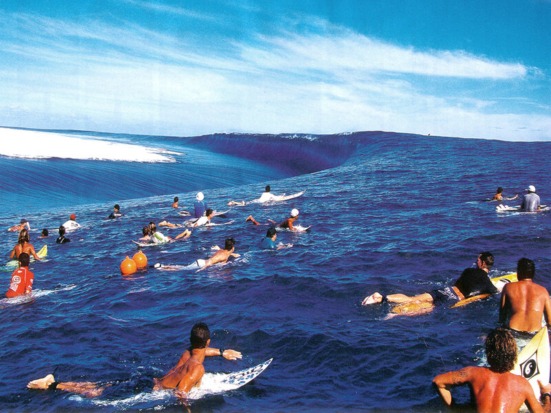 Surfers waiting for a wave