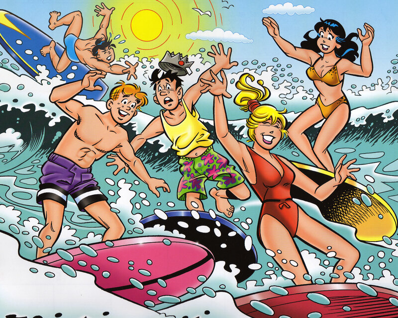 Surfing Characters in Ocean