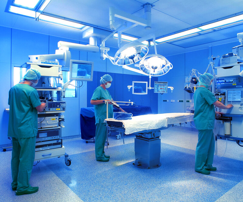Surgeons in Operating Room — Blue, Clinical