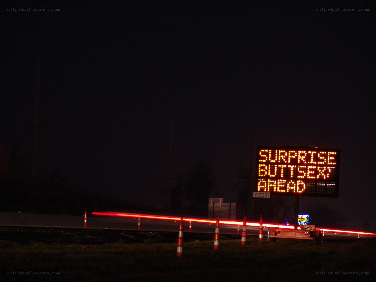 Surprise buttsex ahead sign