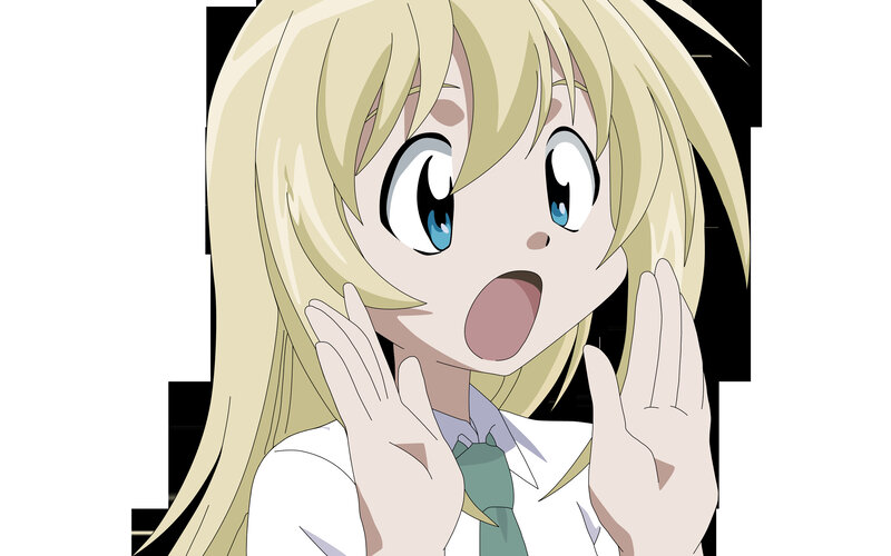 surprised blonde anime girl