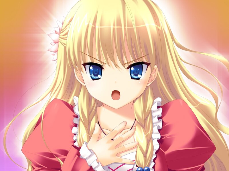 Surprised blonde girl