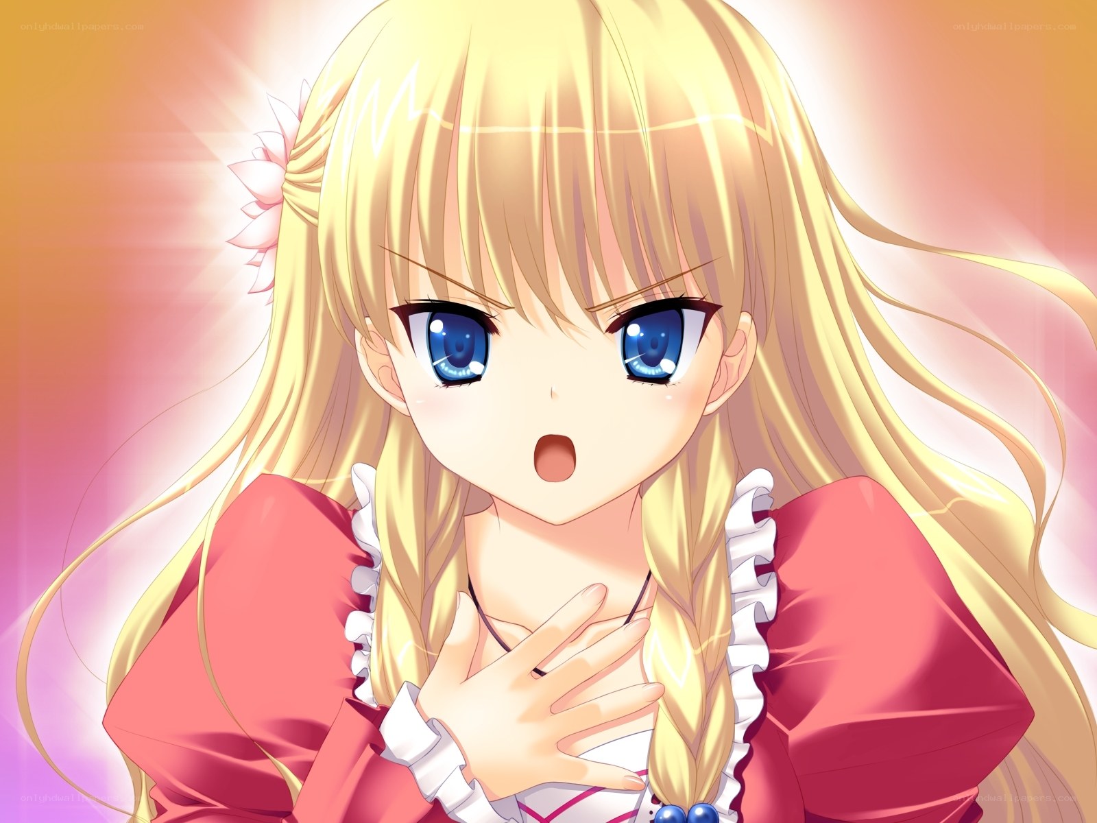 Surprised blonde girl