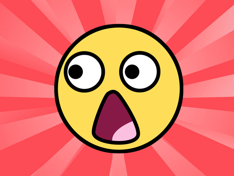 Surprised Emoji Face — Yellow