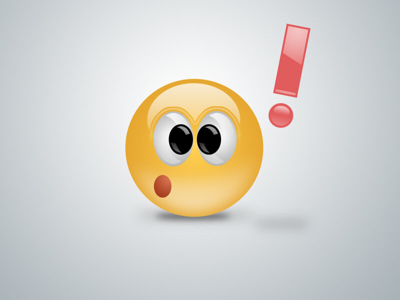 surprised emoji with exclamation mark