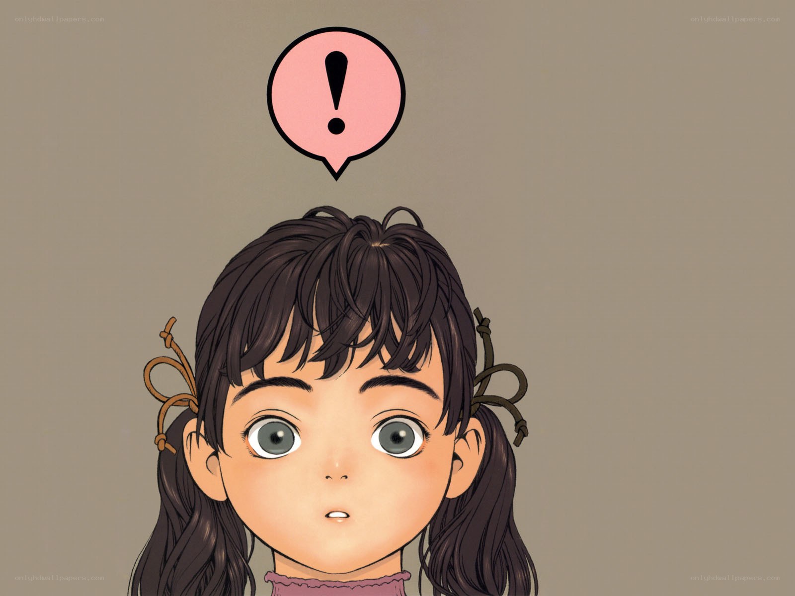 surprised girl with exclamation mark