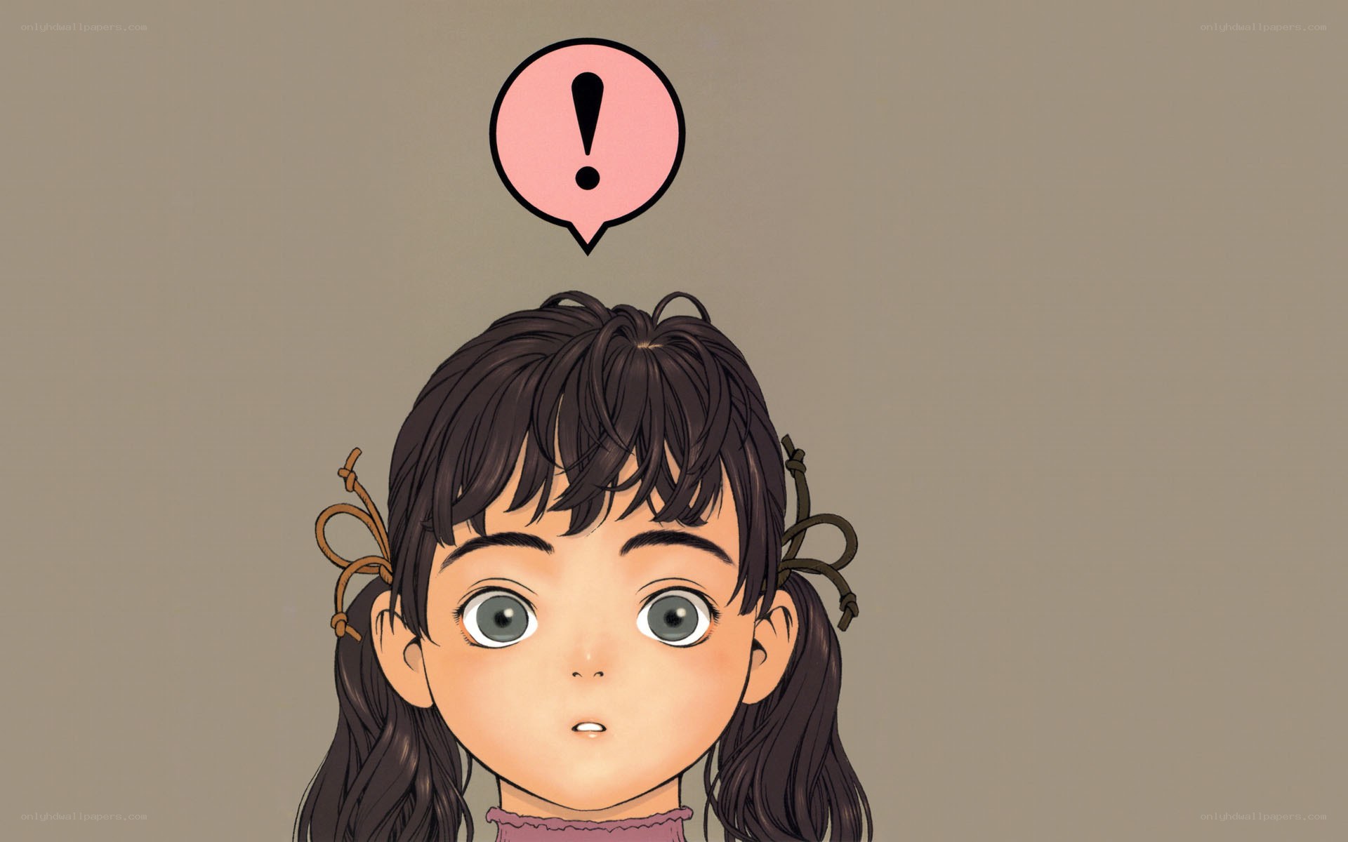 surprised girl with exclamation mark