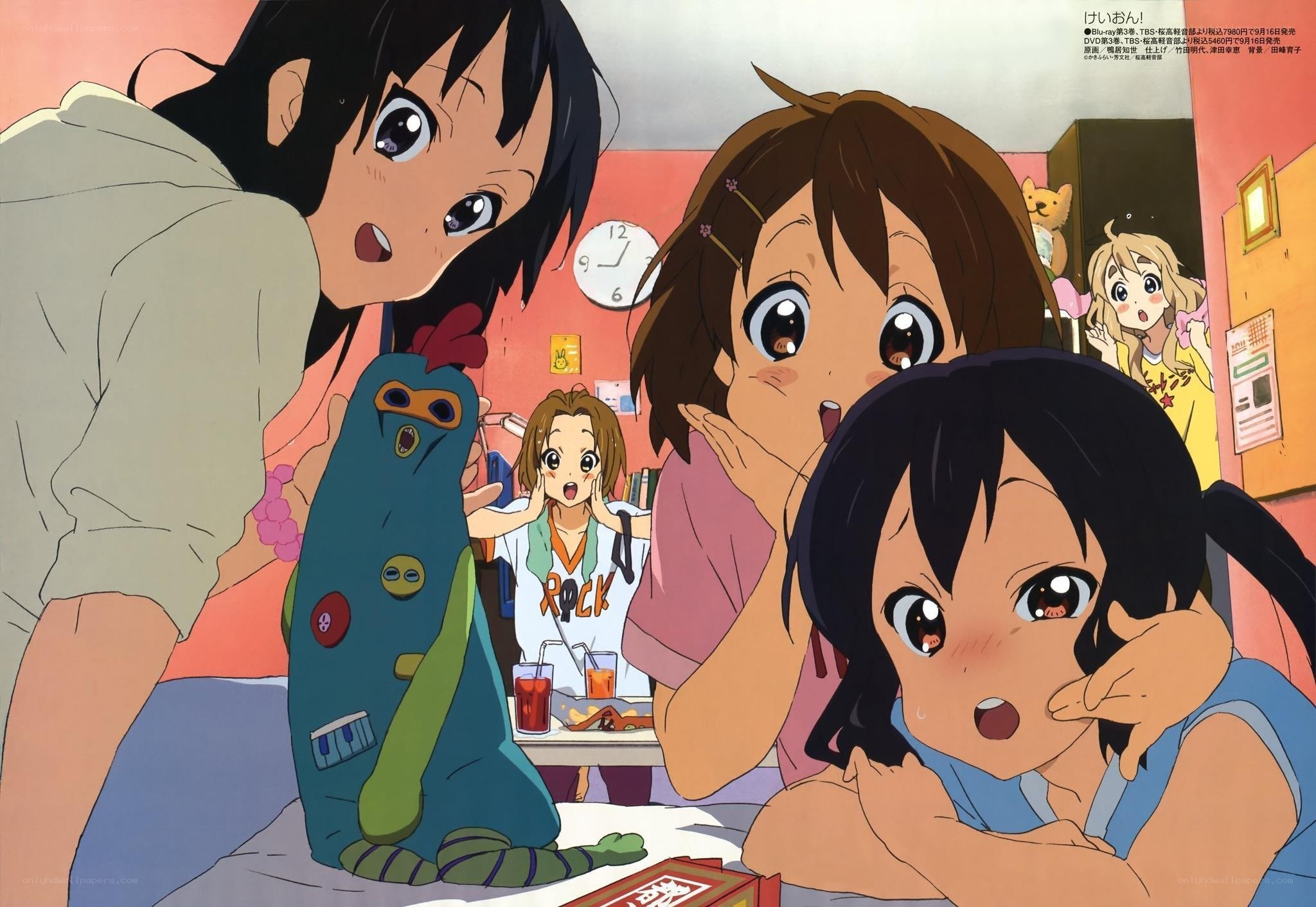 Surprised girls in a room