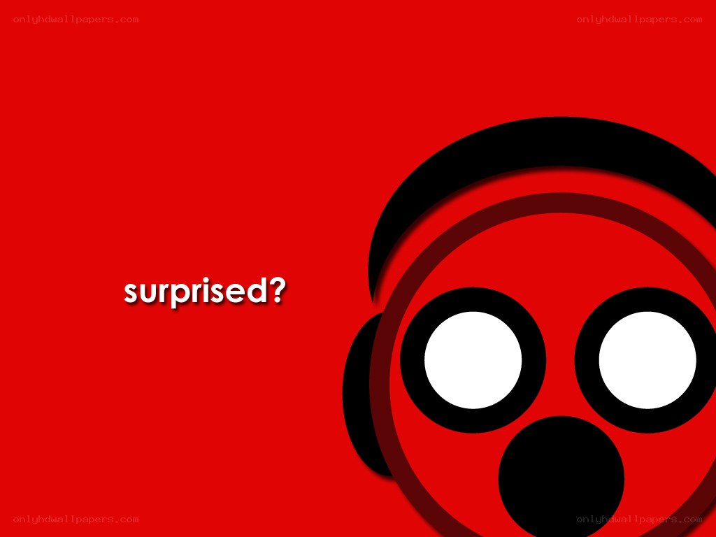 surprised red character