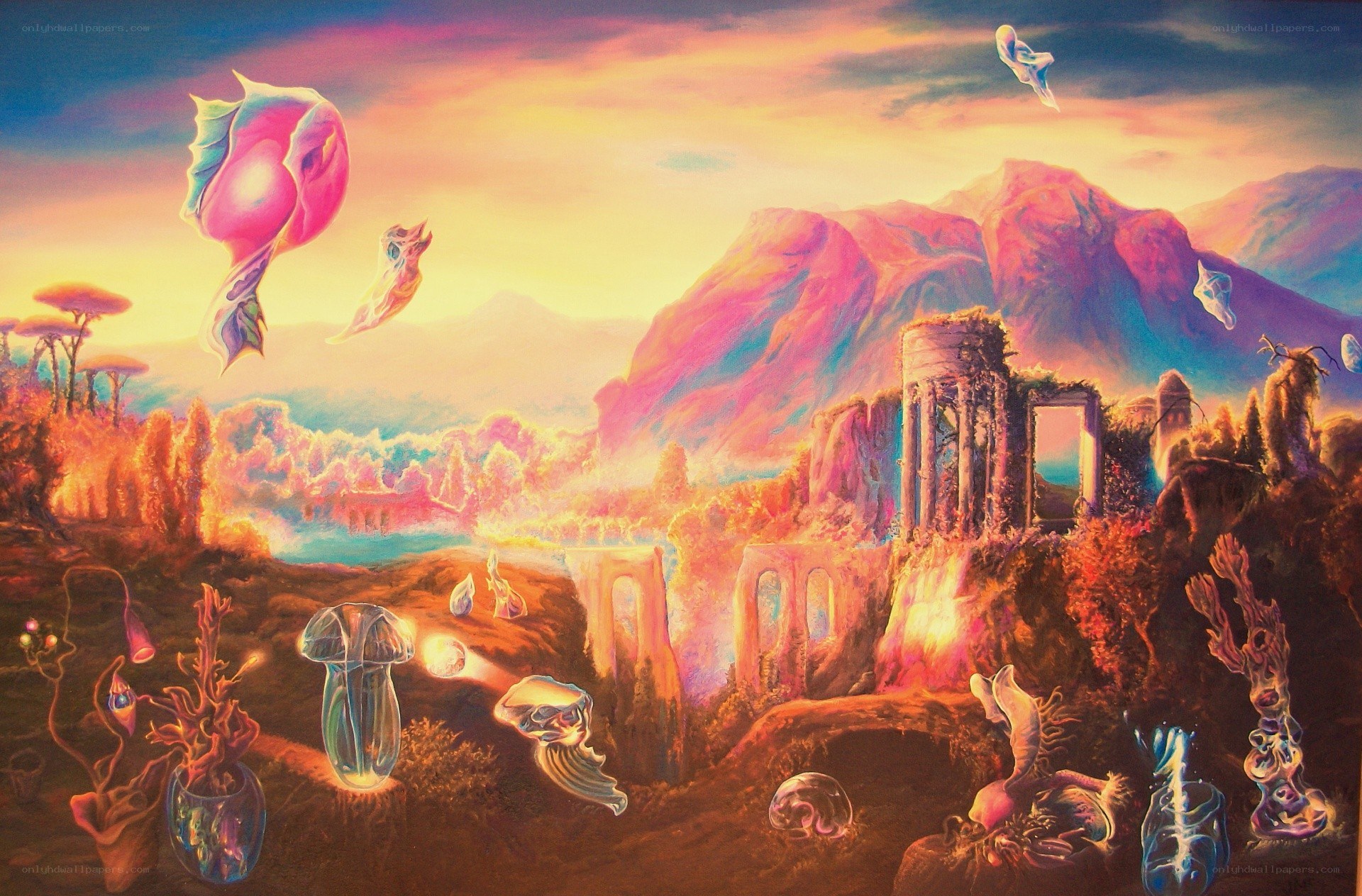 Surreal alien landscape