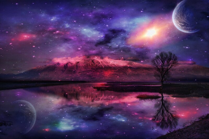 Surreal Alien Landscape — Purple