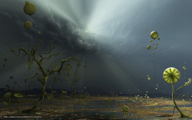 Surreal alien landscape