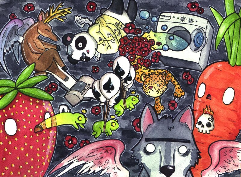 Surreal animal collage art
