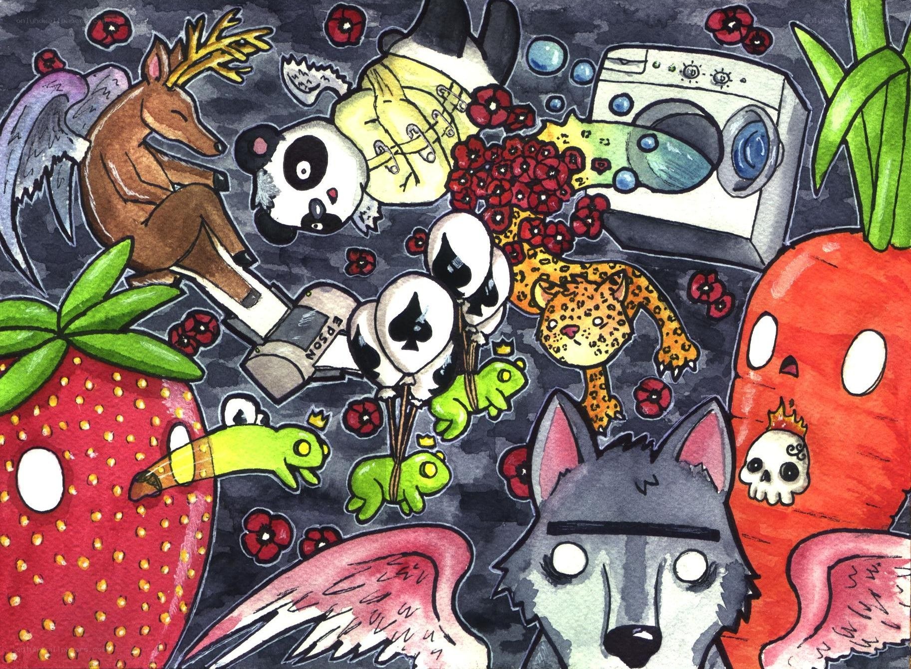 Surreal animal collage art