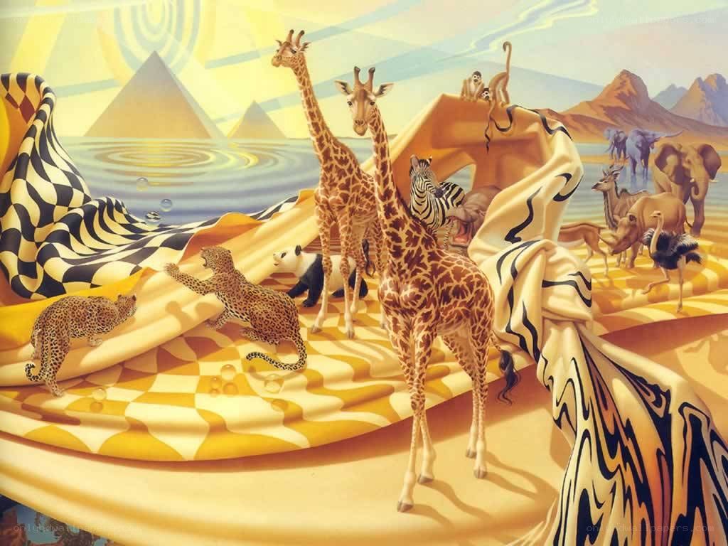 Surreal animal gathering