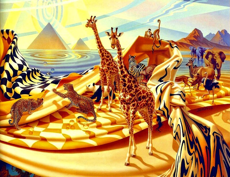 Surreal Animal Gathering — Yellow