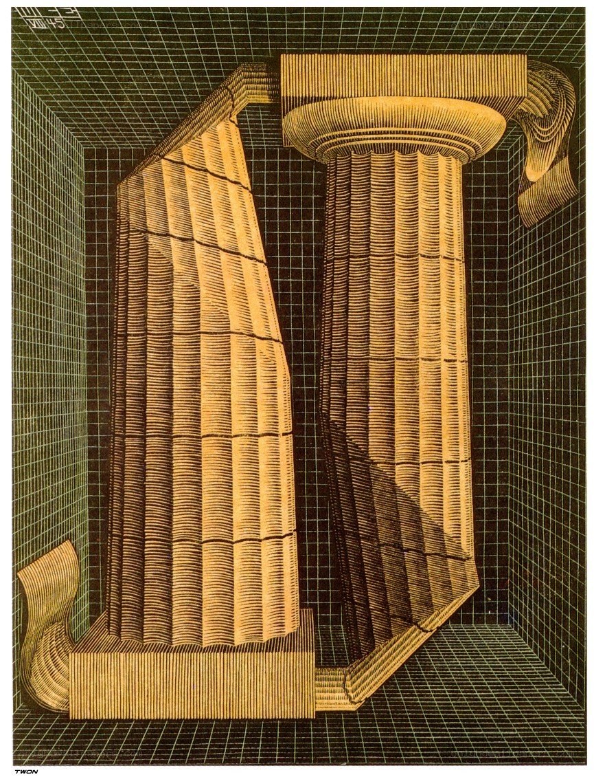 Surreal architectural pillars