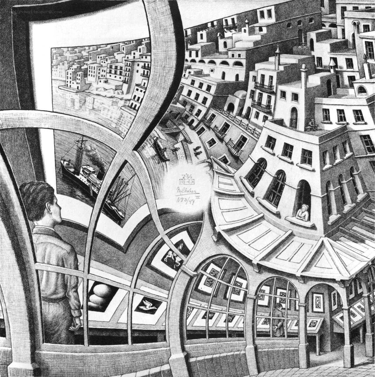Surreal Art Gallery Scene
