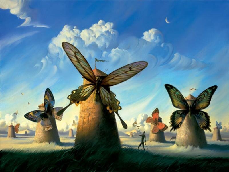 Surreal butterfly windmills