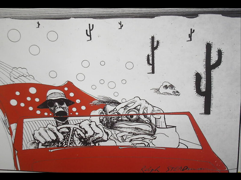 Surreal car ride in desert