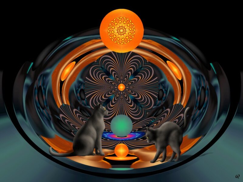 surreal cats in a vortex