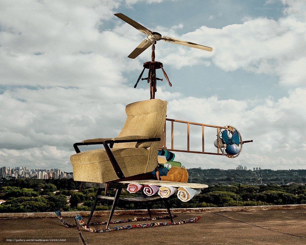 Surreal chair helicopter