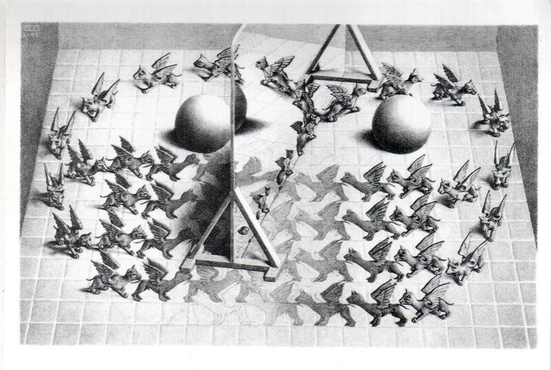 Surreal chessboard scene