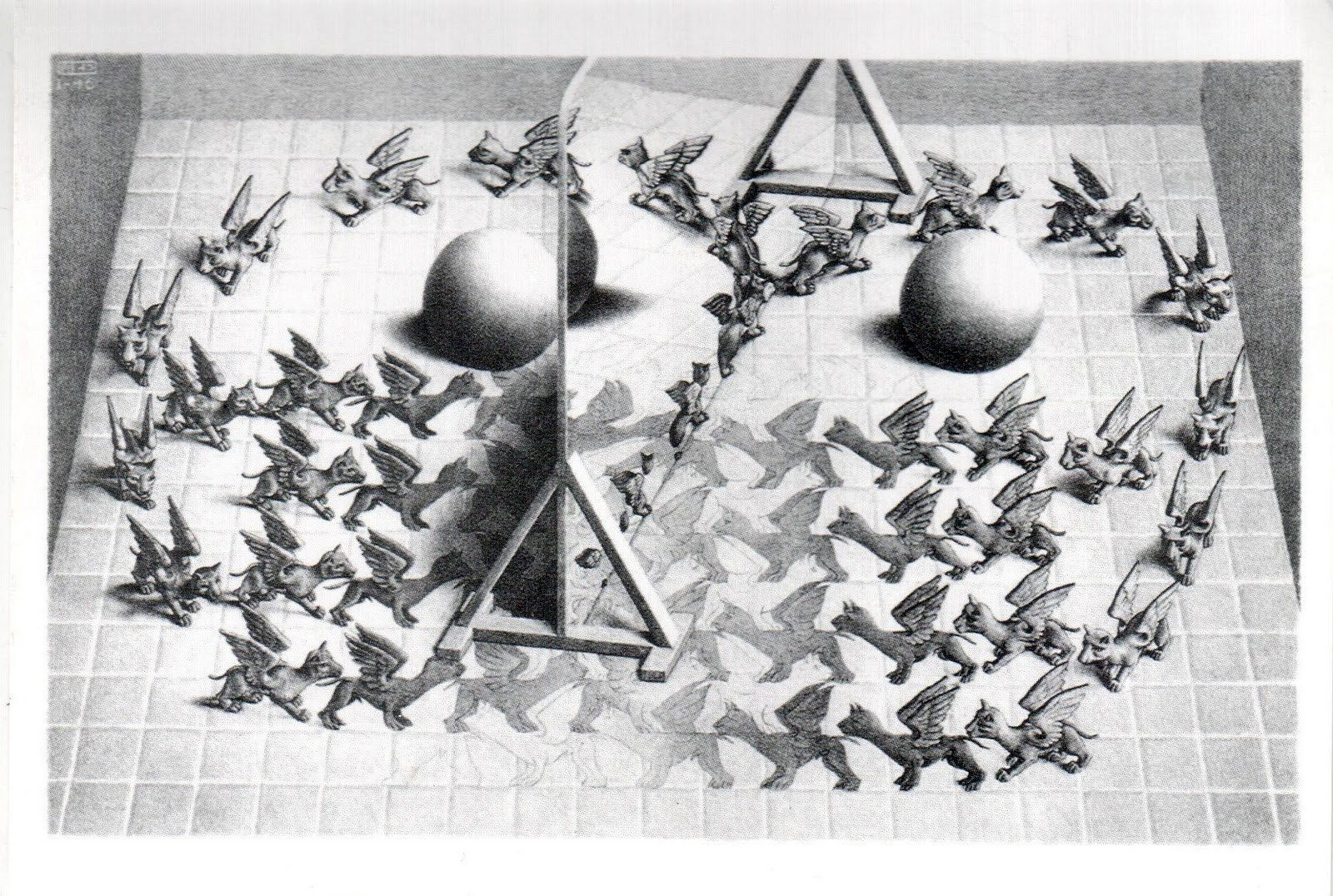 Surreal chessboard scene