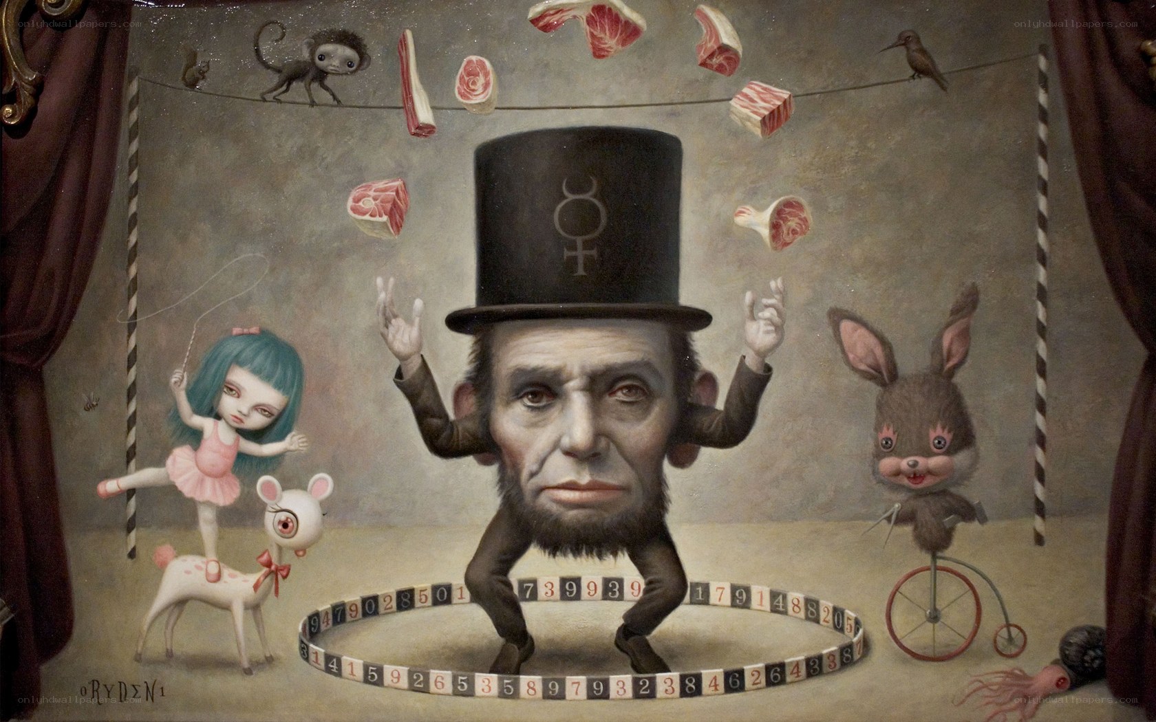 Surreal circus with Lincoln