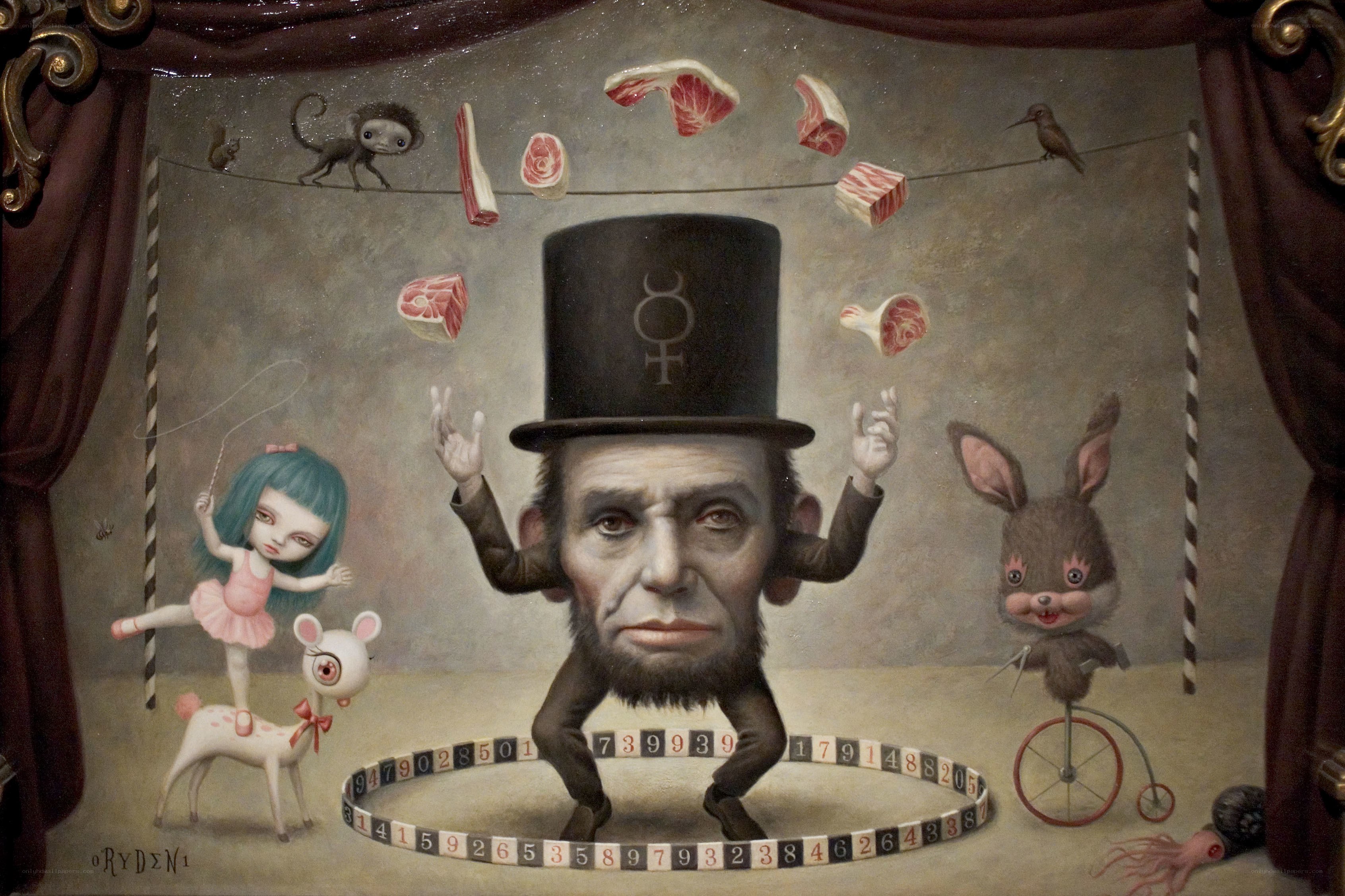 Surreal circus with Lincoln