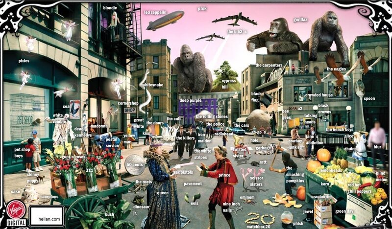 Surreal city street collage