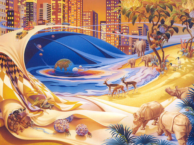 Surreal Cityscape Landscape — Yellow