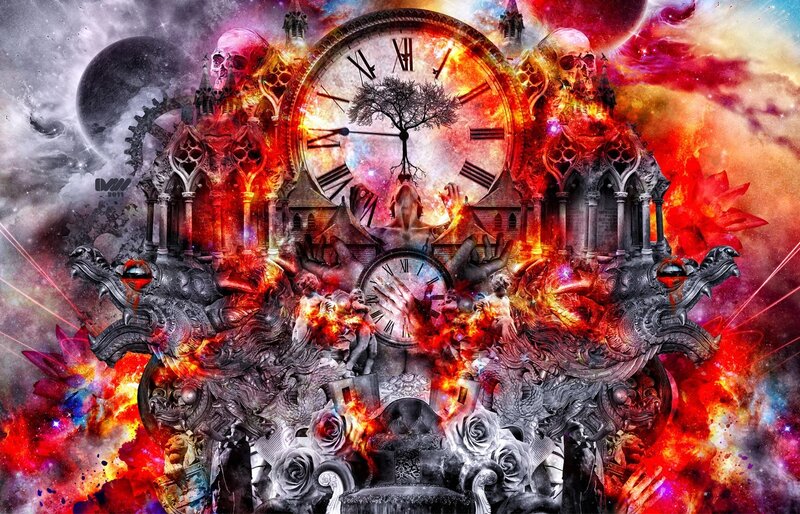 Surreal Clock and Castle